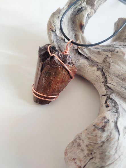 Megalodon Shark Tooth Wire Wrap Pendant on Waxed Linen