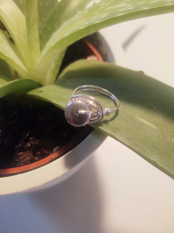 7mm Sterling Silver Rondelle Wire Wrap Ring