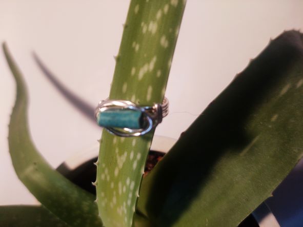 Turquoise Tube Wire Wrap Ring