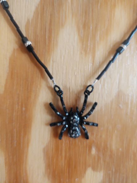 Rhinestone Spider with Glass