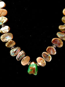 Chrysoprase with Abalone Shell Set