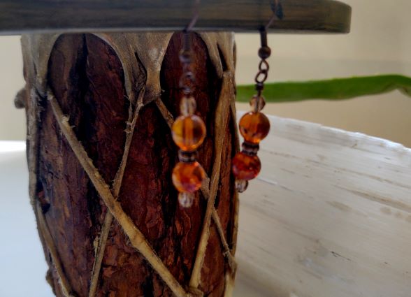 Baltic Amber with Copper Earrings