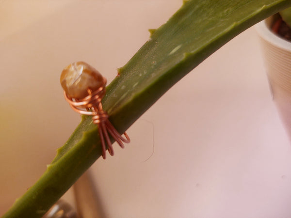 Agate Copper Wire Wrap Ring