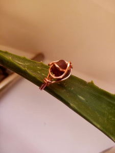Agate Copper Wire Wrap Ring