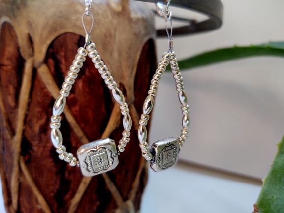 Sterling Silver With Glass Earrings