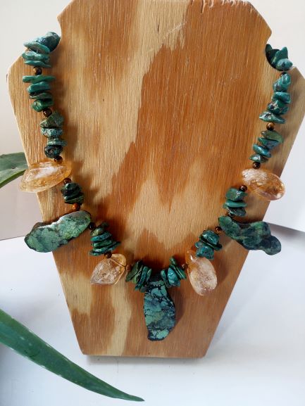 Turquoise with Brazilian Citrine Necklace
