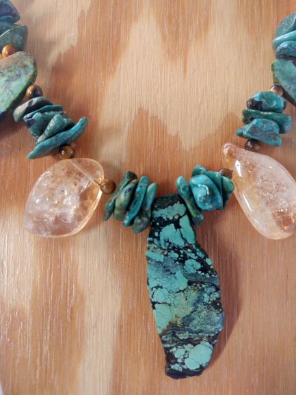 Turquoise with Brazilian Citrine Necklace